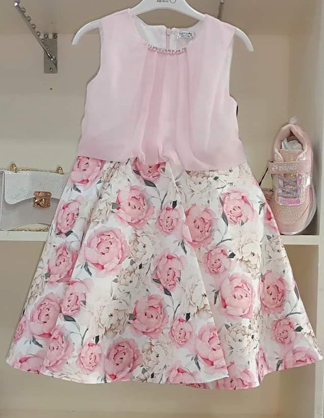 Robe rose fleurie pour enfants